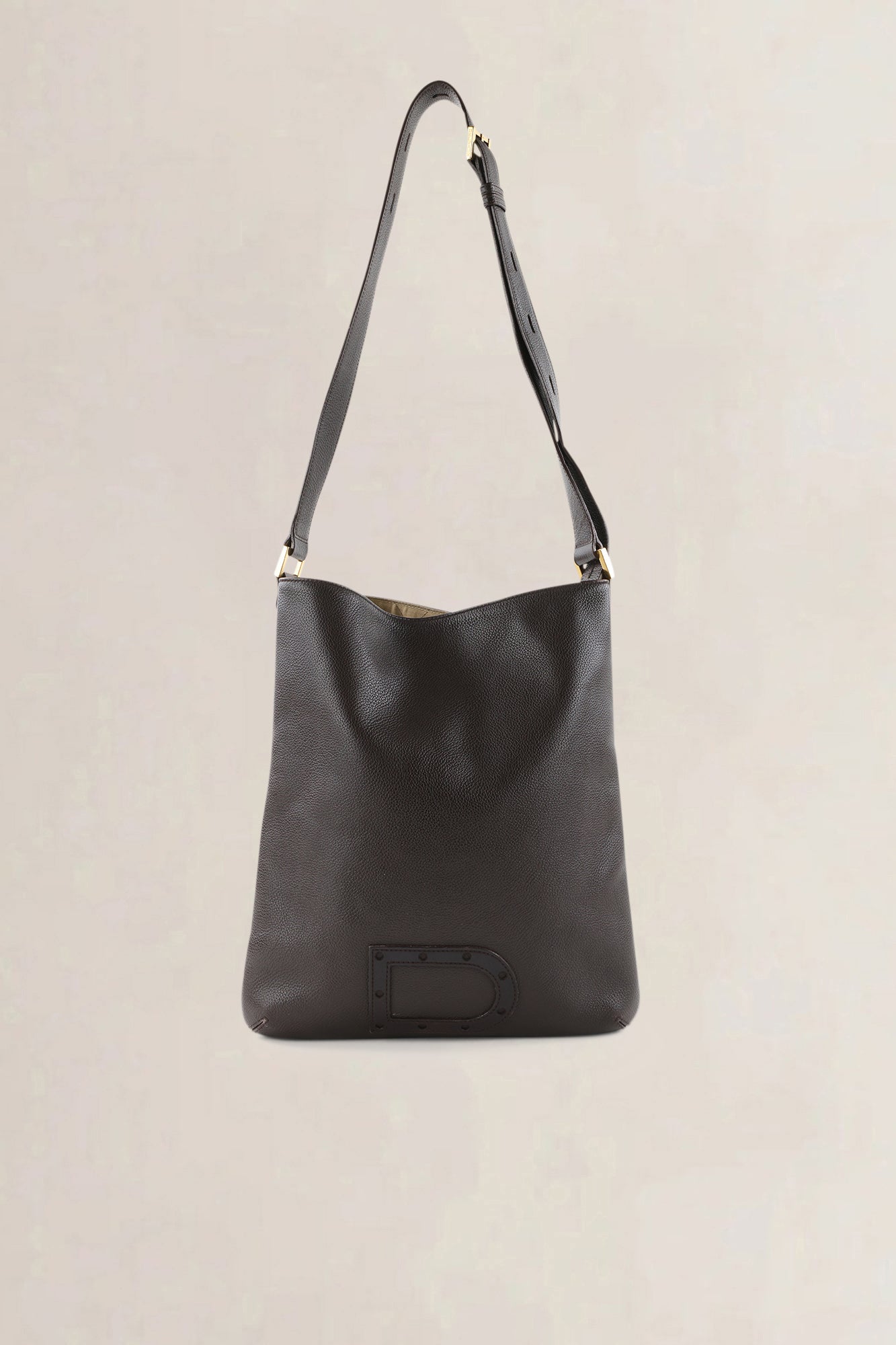 Delvaux Dark Brown Jumping Calf Le Louise Baudrier Crossbody Bag