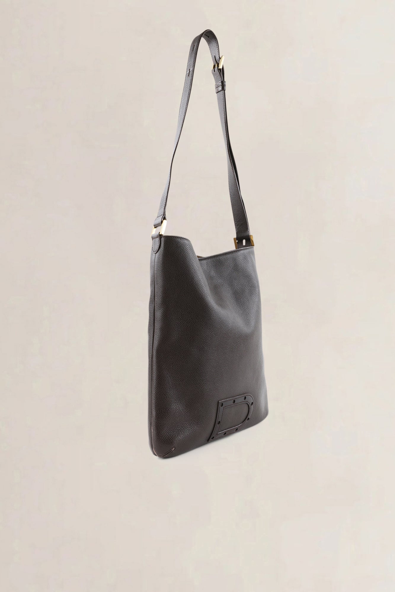 Delvaux Dark Brown Jumping Calf Le Louise Baudrier Crossbody Bag