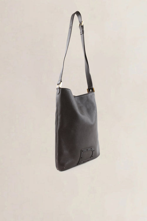 Delvaux Dark Brown Jumping Calf Le Louise Baudrier Crossbody Bag