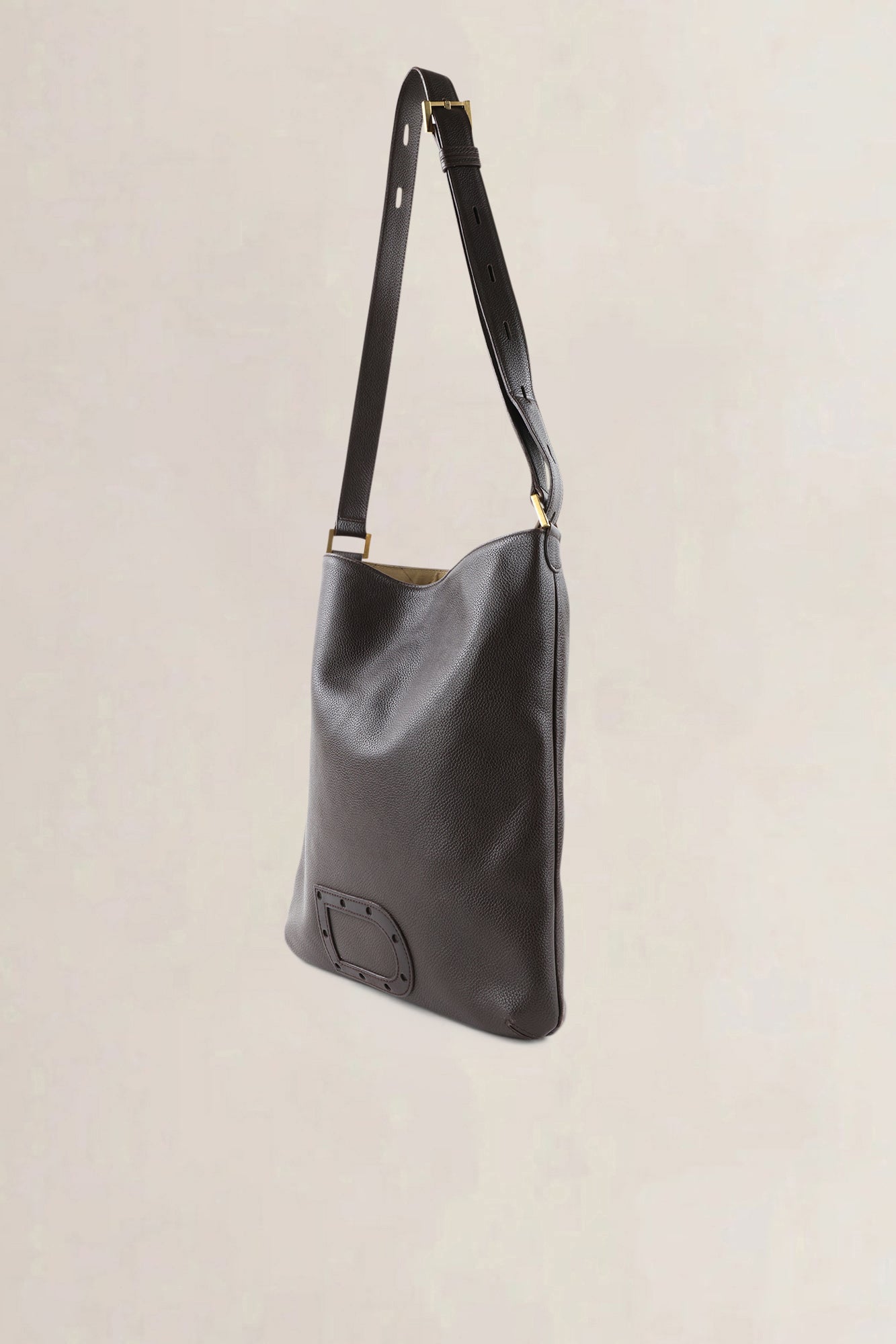 Delvaux Dark Brown Jumping Calf Le Louise Baudrier Crossbody Bag
