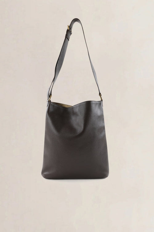 Delvaux Dark Brown Jumping Calf Le Louise Baudrier Crossbody Bag