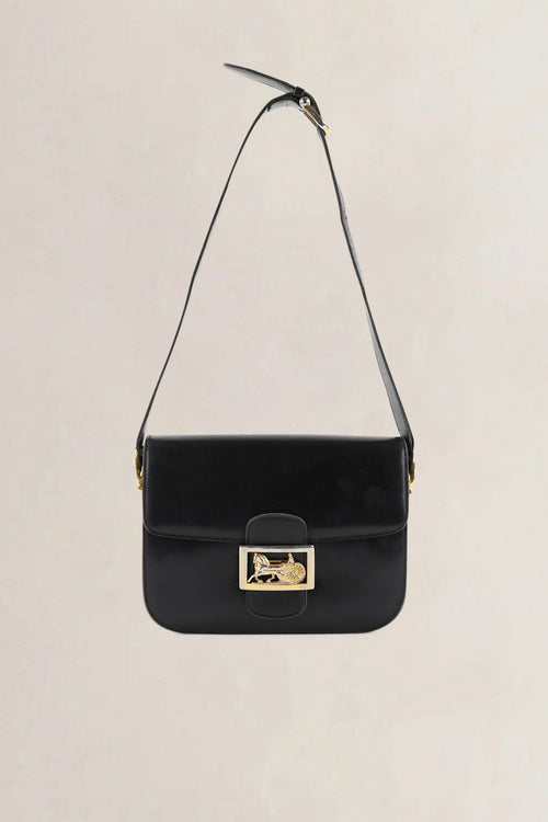 Céline Vintage Black Triomphe Shoulder Bag