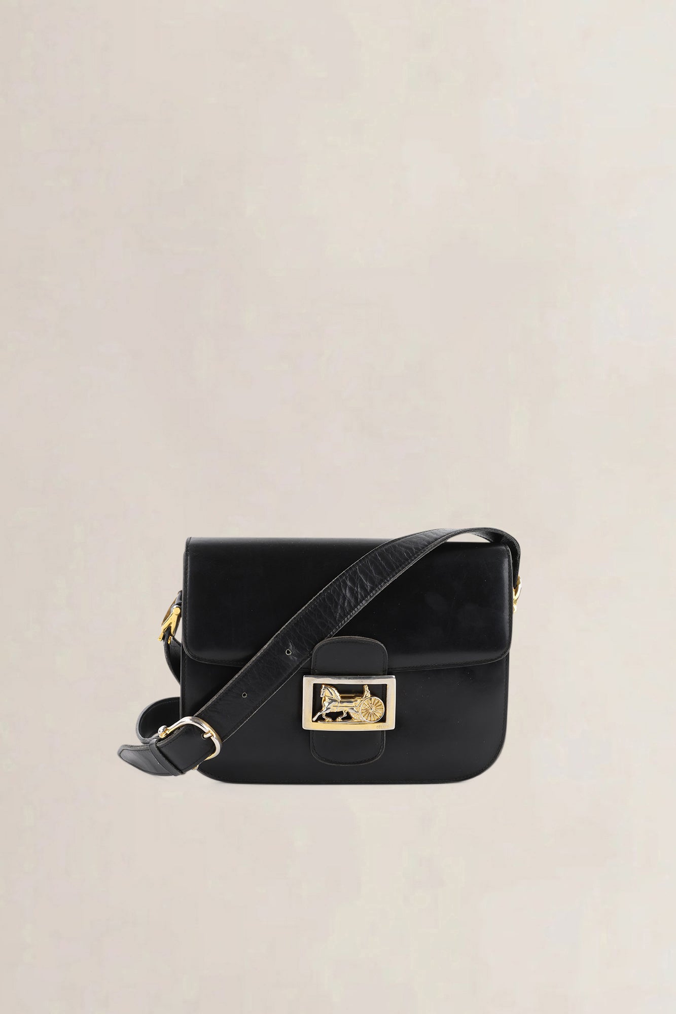 Céline Vintage Black Triomphe Shoulder Bag