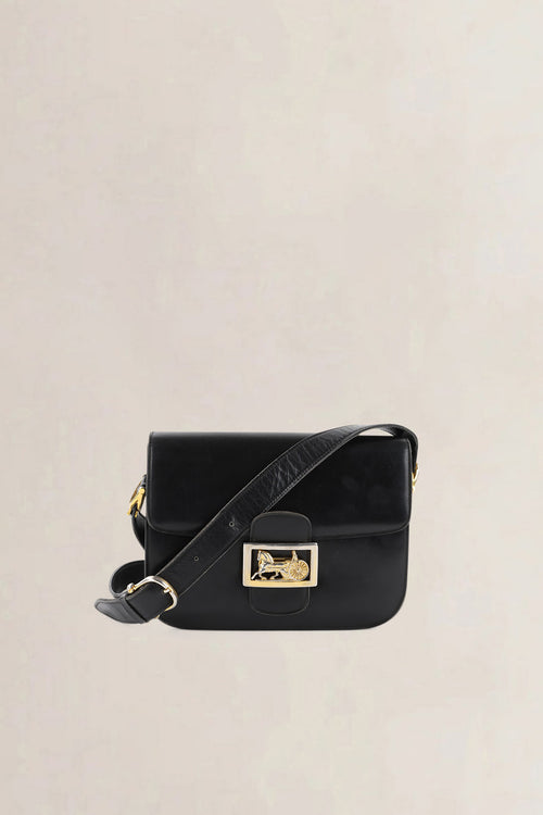 Céline Vintage Black Triomphe Shoulder Bag