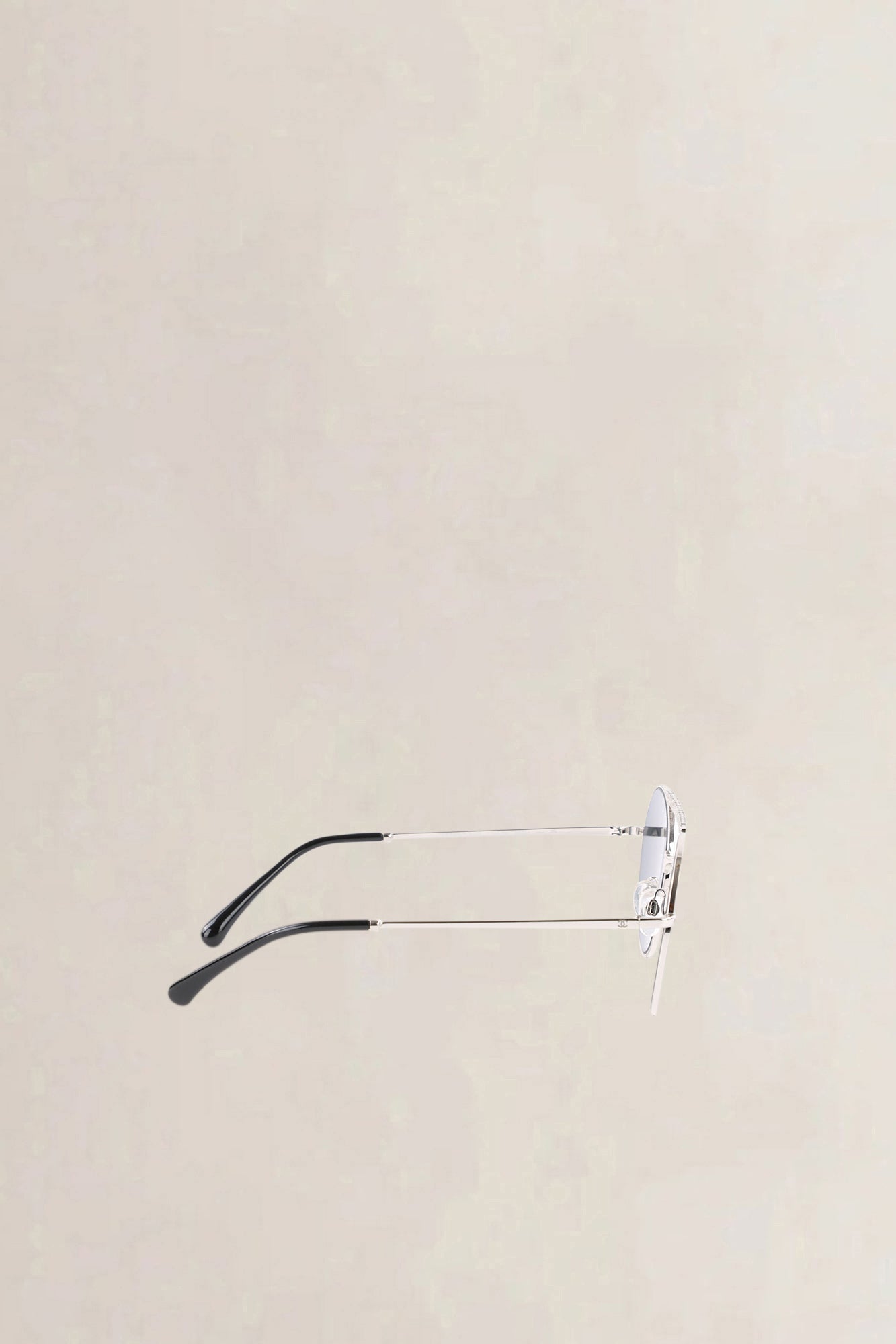 Chanel Silver Grey Mirrored Round Pilot Sunglasses