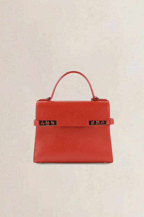 Delvaux Red Tempête MM Top Handle Bag