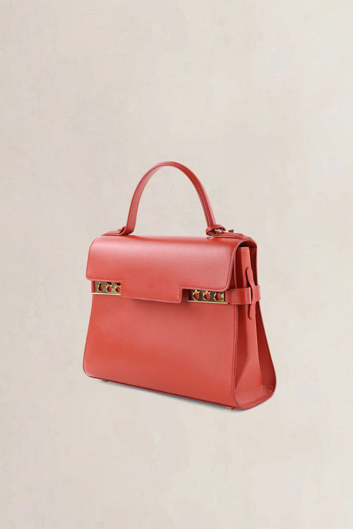 Delvaux Red Tempête MM Top Handle Bag