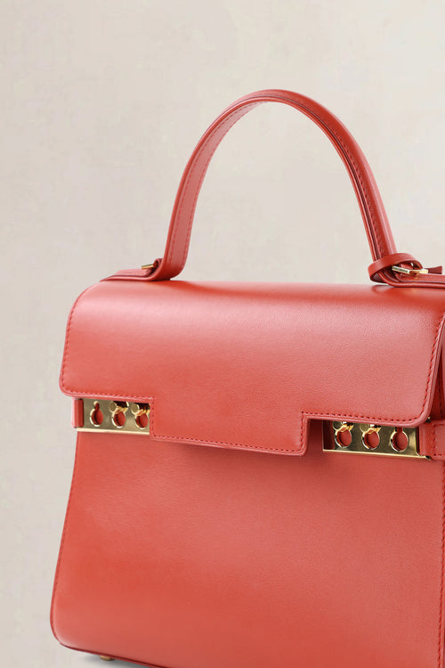 Delvaux Red Tempête MM Top Handle Bag