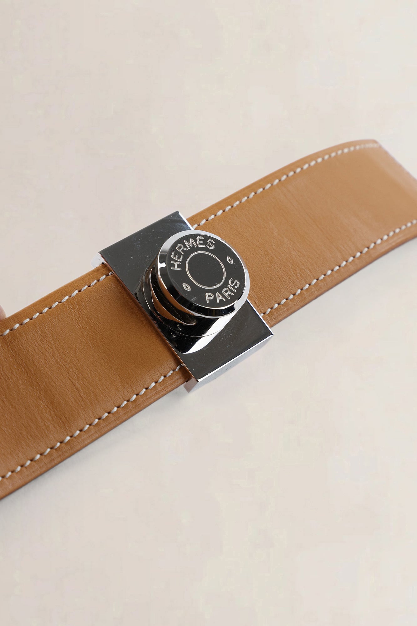 Hermès Cognac Clou de Selle Leather Belt