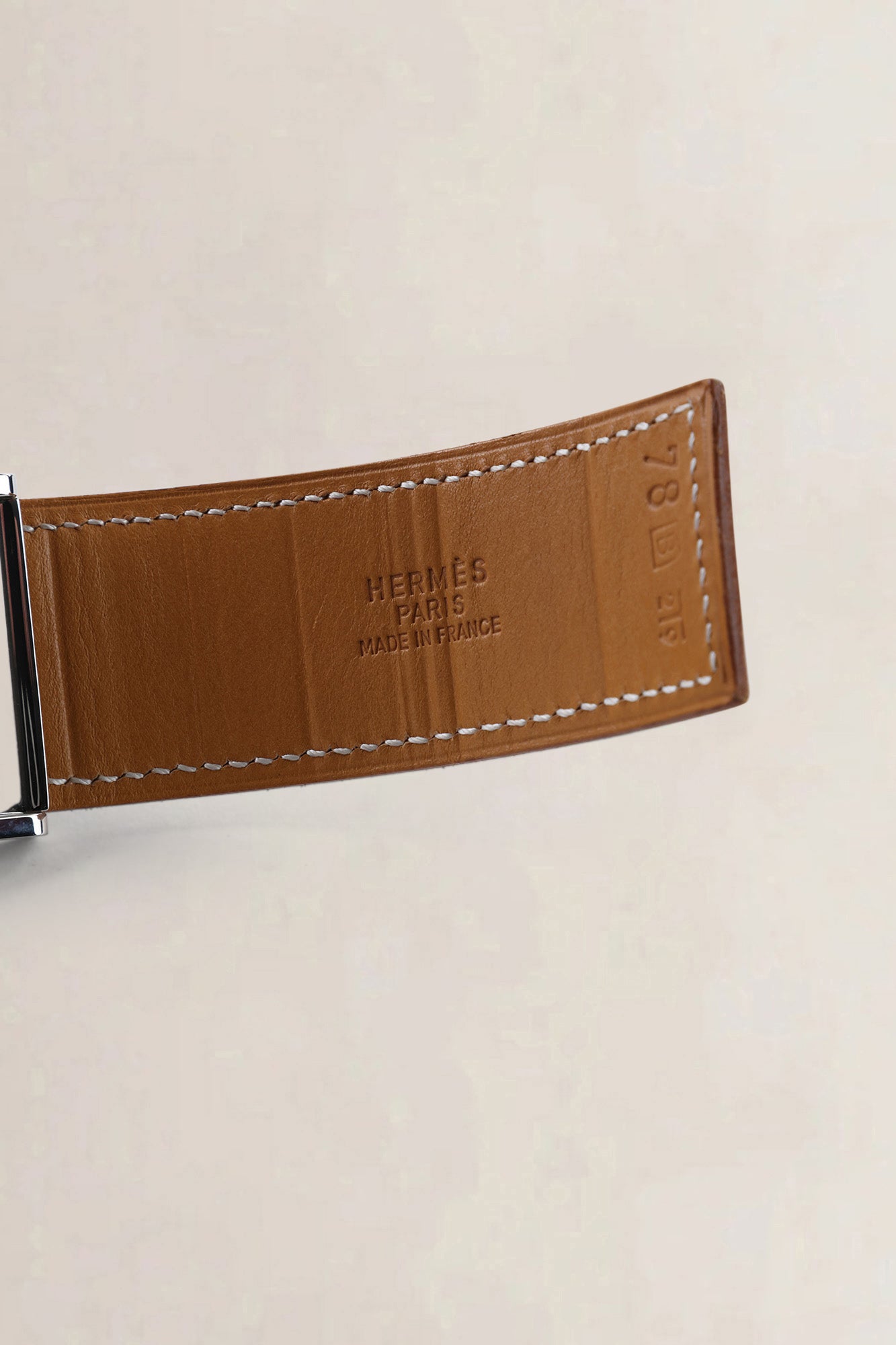 Hermès Cognac Clou de Selle Leather Belt