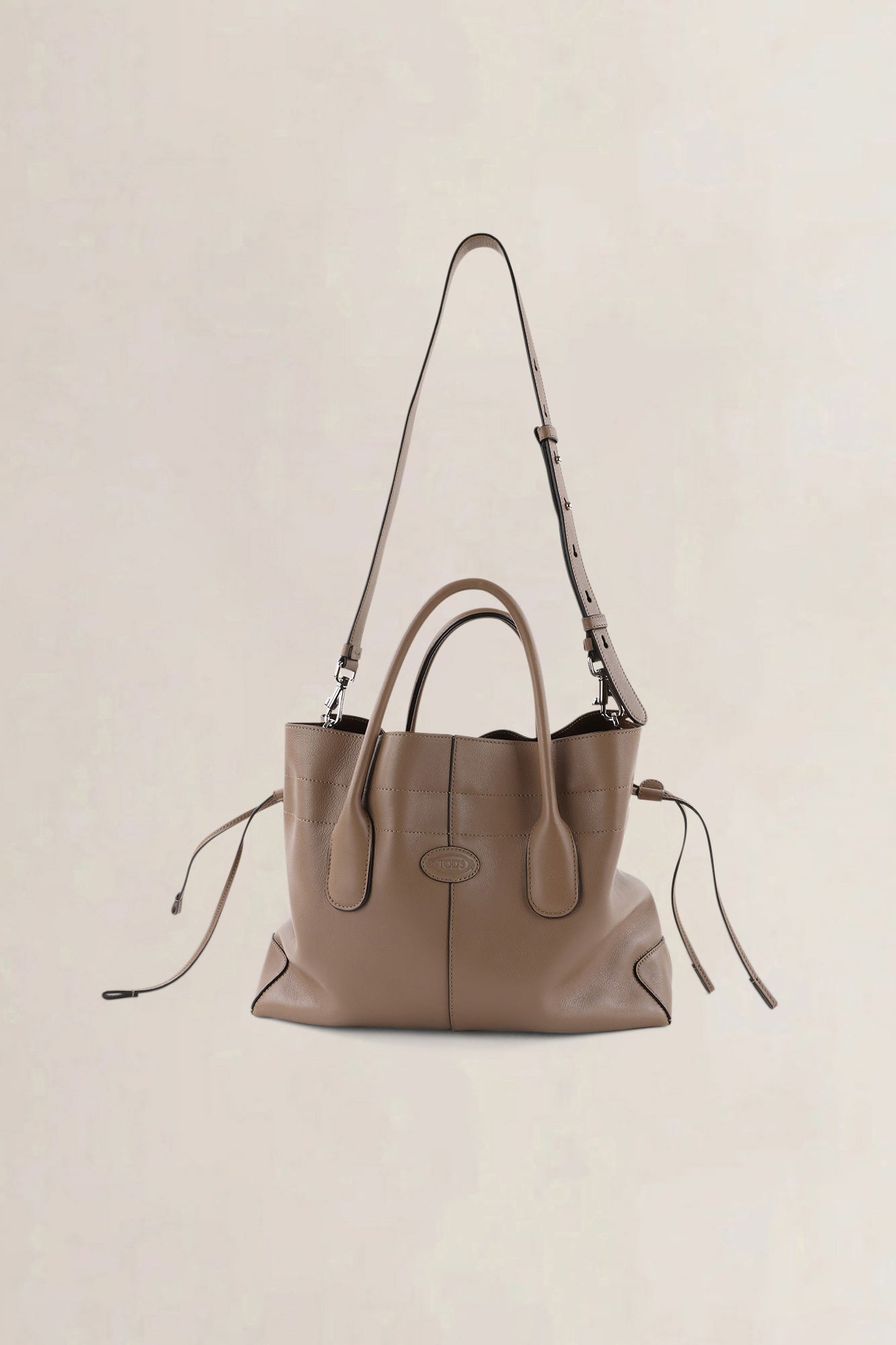 Tod's Taupe Leather Coulisse Crossbody Bag