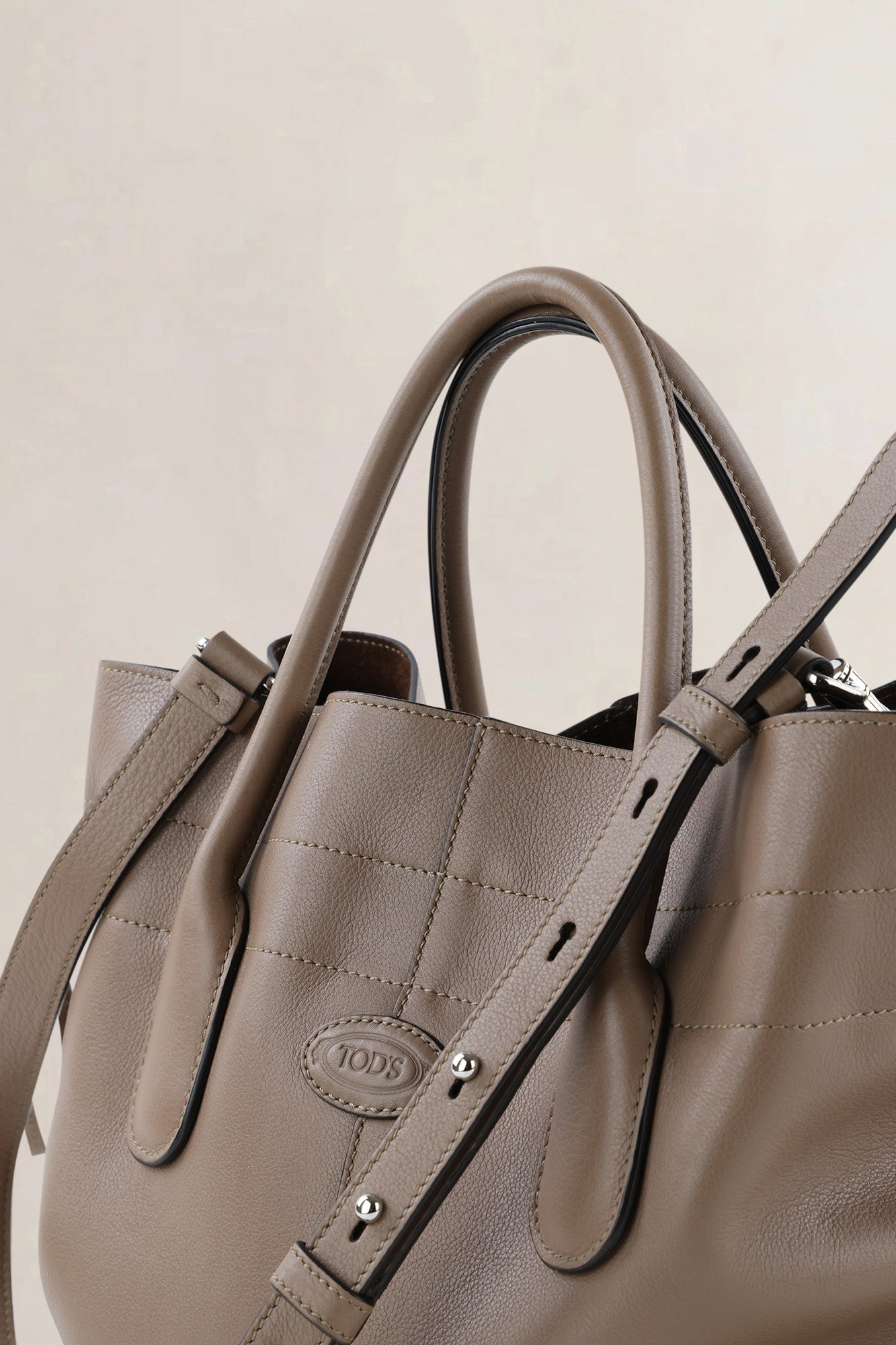 Tod's Taupe Leather Coulisse Crossbody Bag