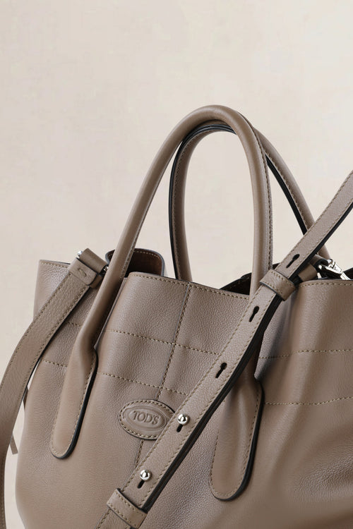 Tod's Taupe Leather Coulisse Crossbody Bag