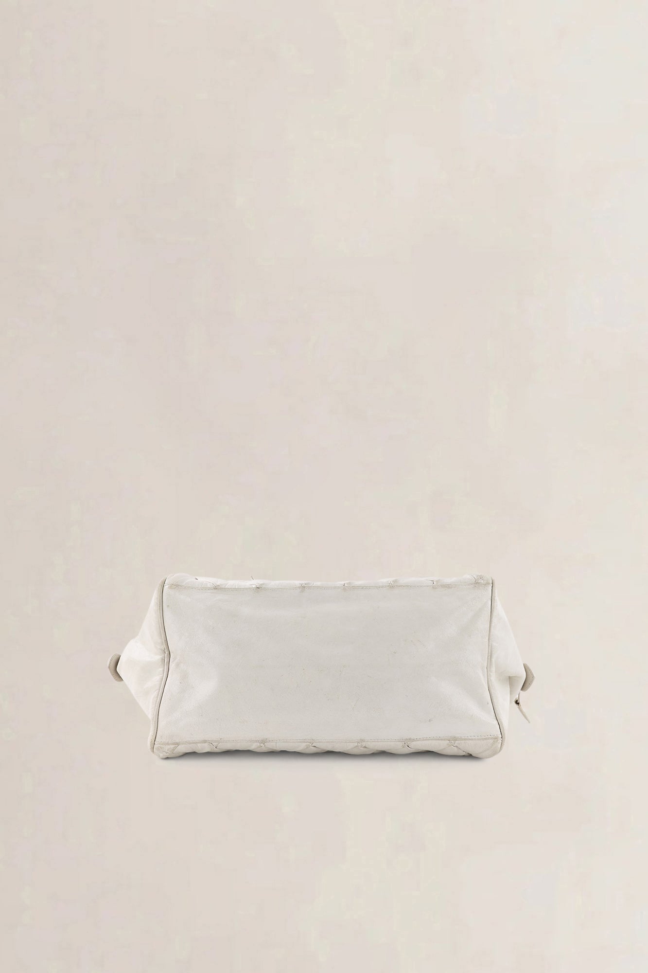 C Balenciaga White Quilted Leather Matelassé Top Handle Bag