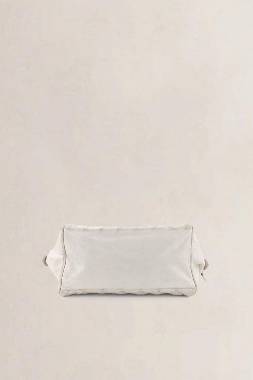C Balenciaga White Quilted Leather Matelassé Top Handle Bag