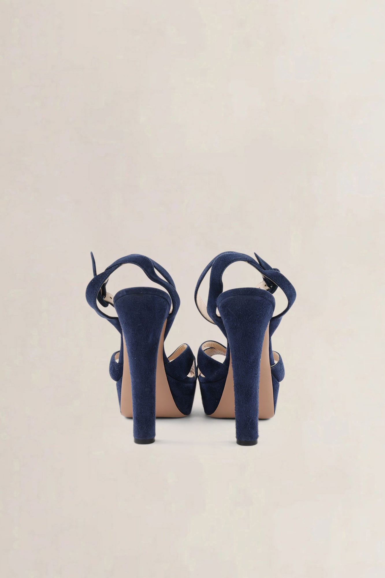 Prada Dark Blue Suede Platform Pumps