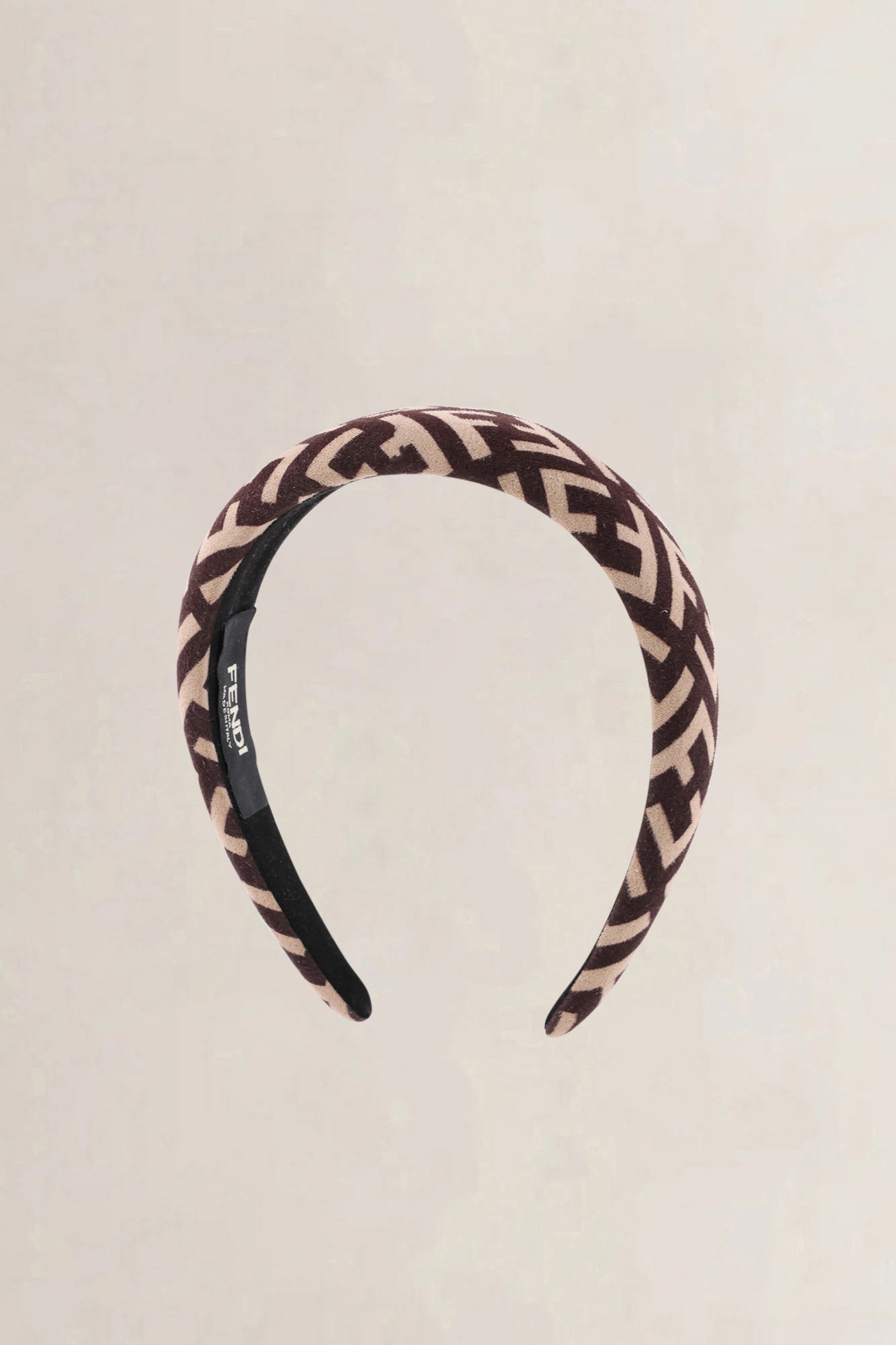 Fendi Brown FF Initials Wool Headband