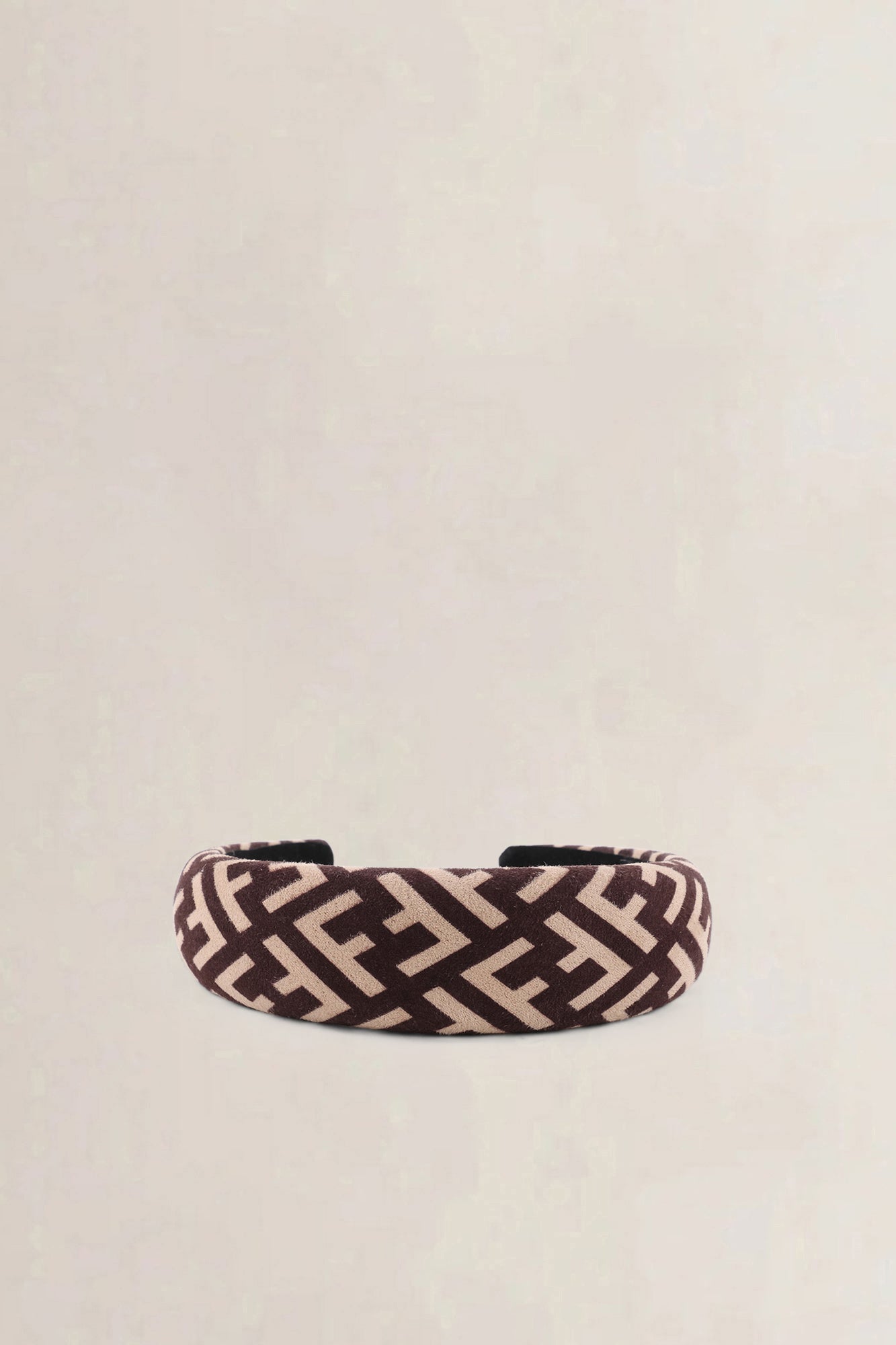 Fendi Brown FF Initials Wool Headband