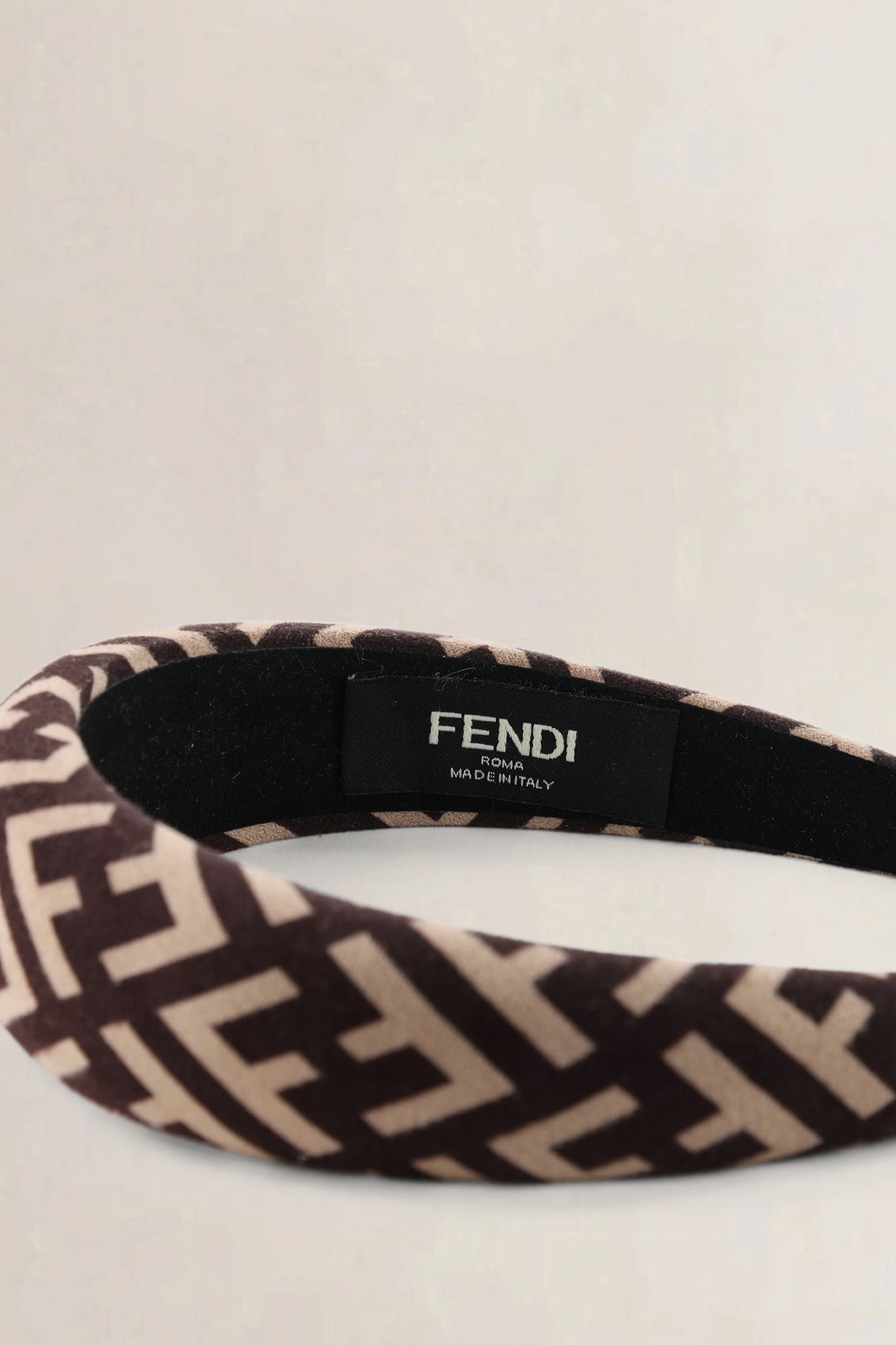 Fendi Brown FF Initials Wool Headband