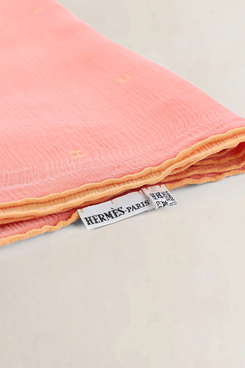 Hermès Pink & Orange Silk Scarf