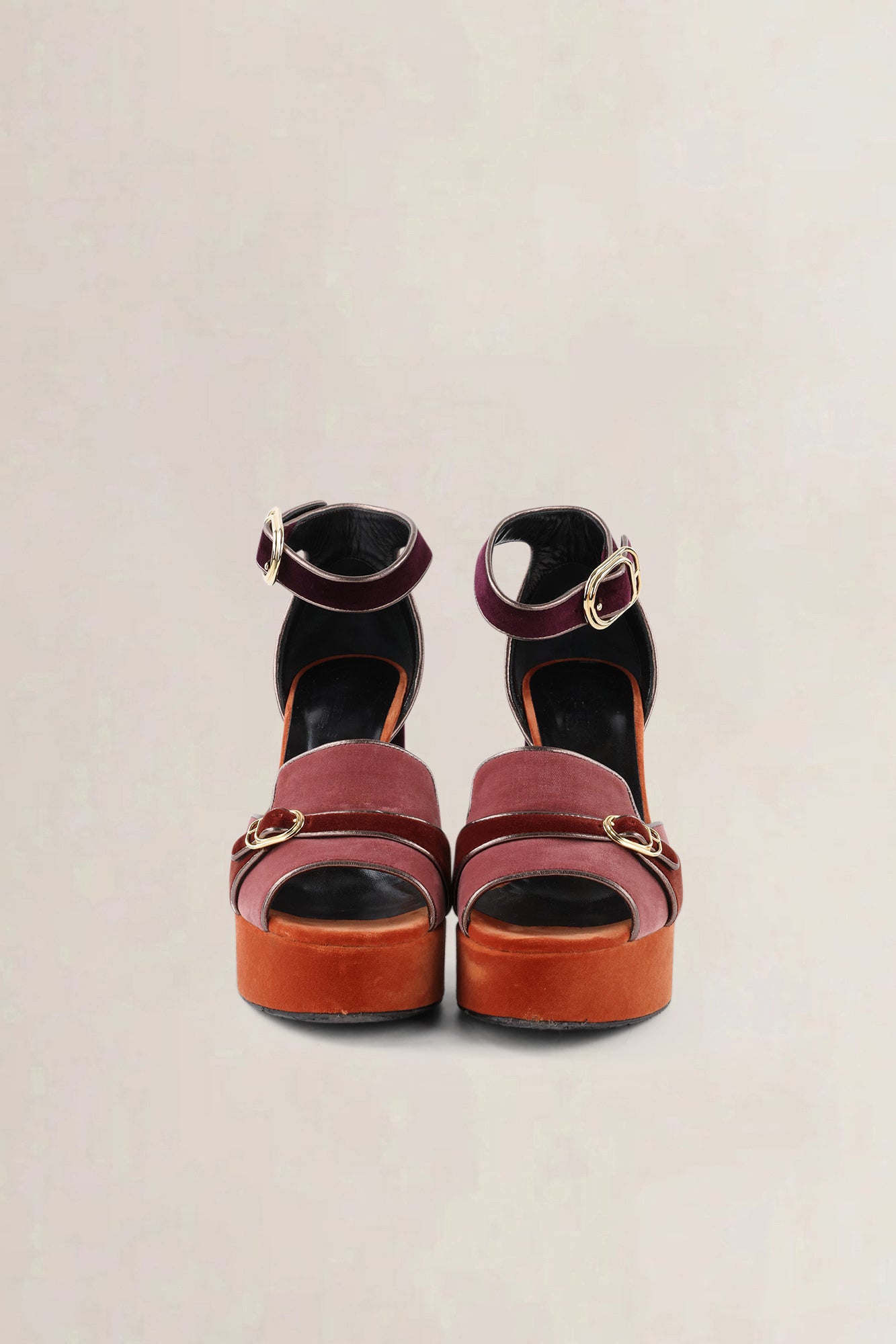 Hermès Multicolour Velvet Sandals
