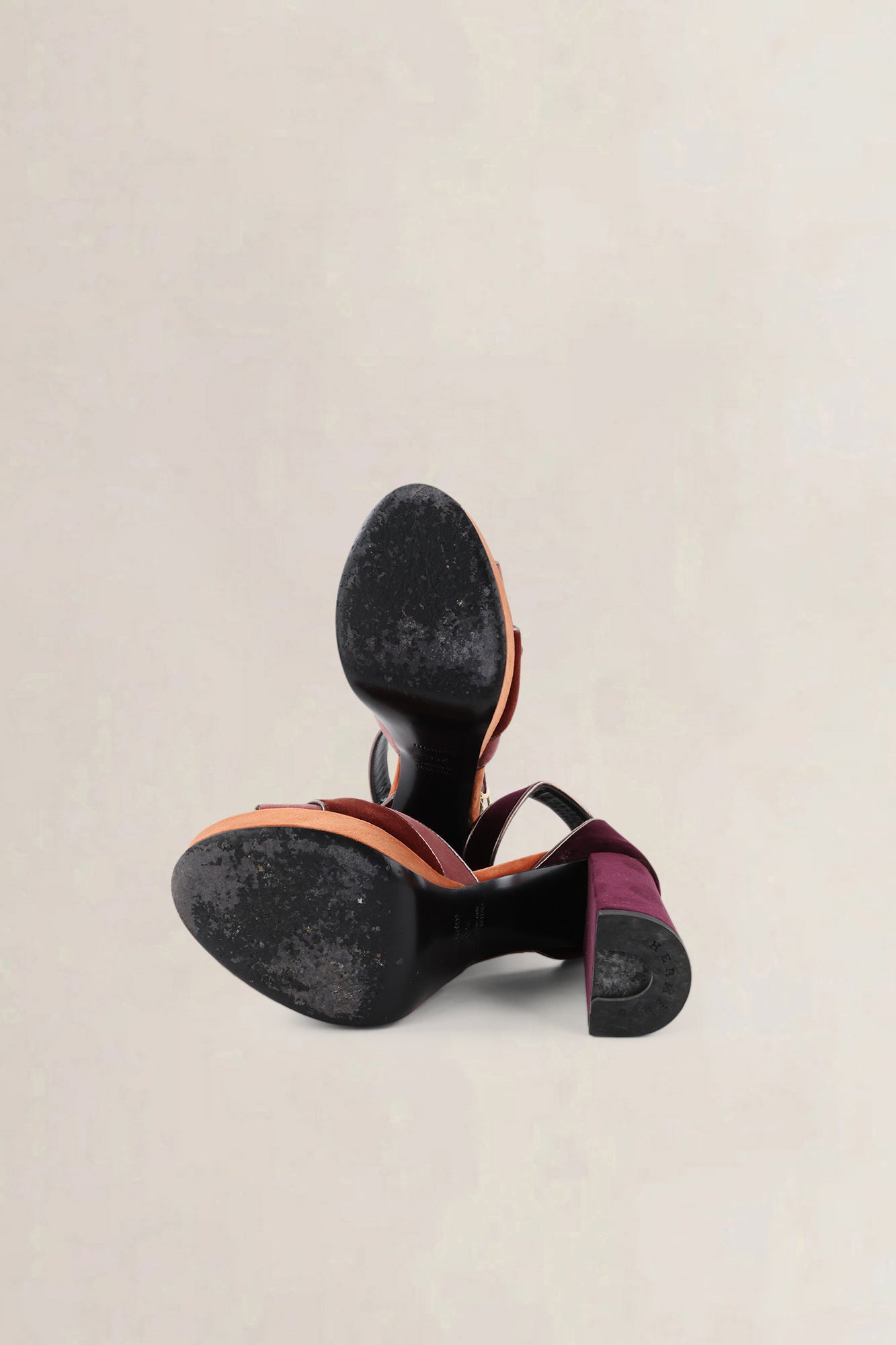 Hermès Multicolour Velvet Sandals