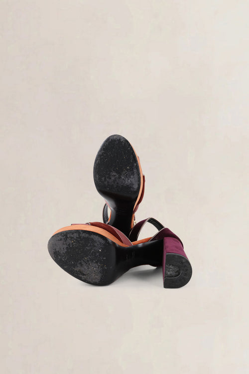 Hermès Multicolour Velvet Sandals