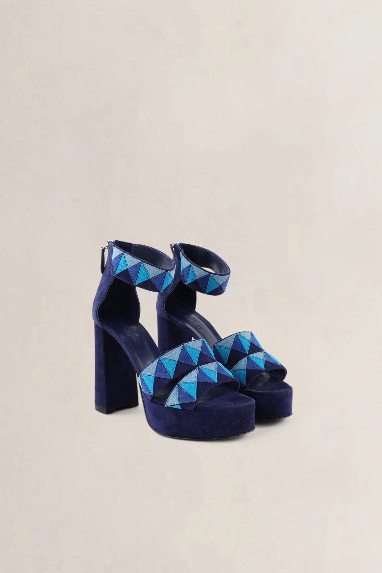Hermès Aretha Matrix Sandals blue — preloved