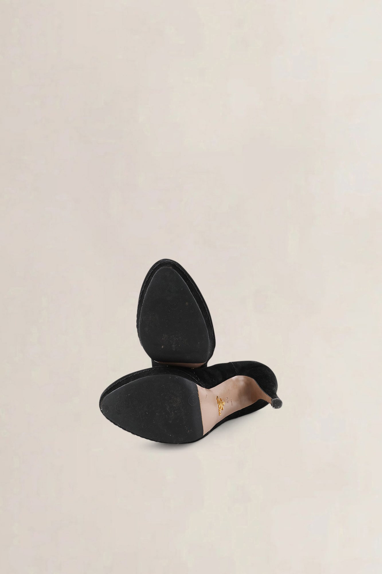 Prada Dark Brown Suede Whipstitch Heels