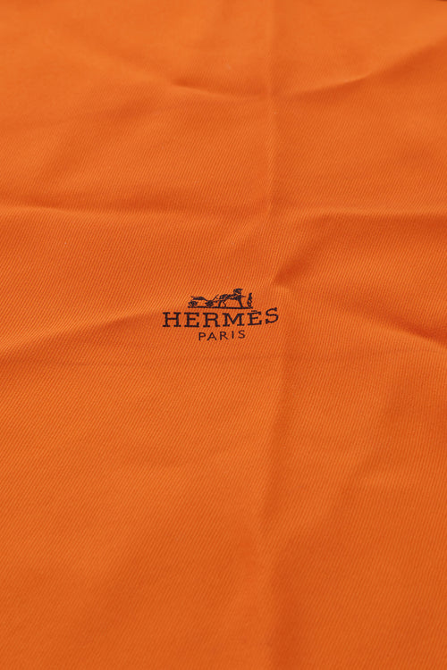 Hermès Orange Silk Scarf