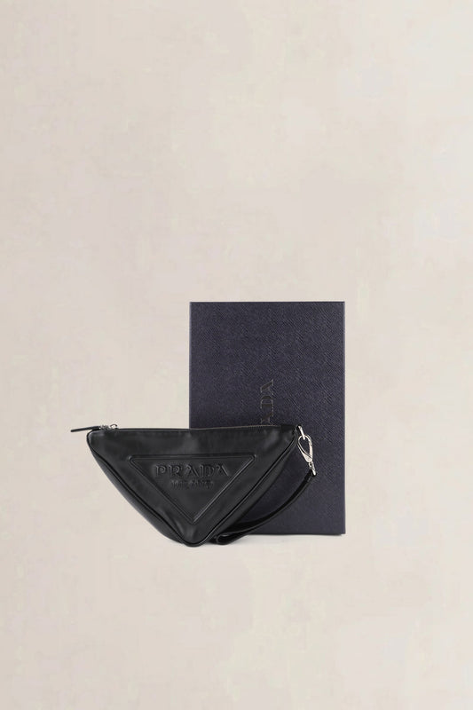 Prada Black Triangle Clutch
