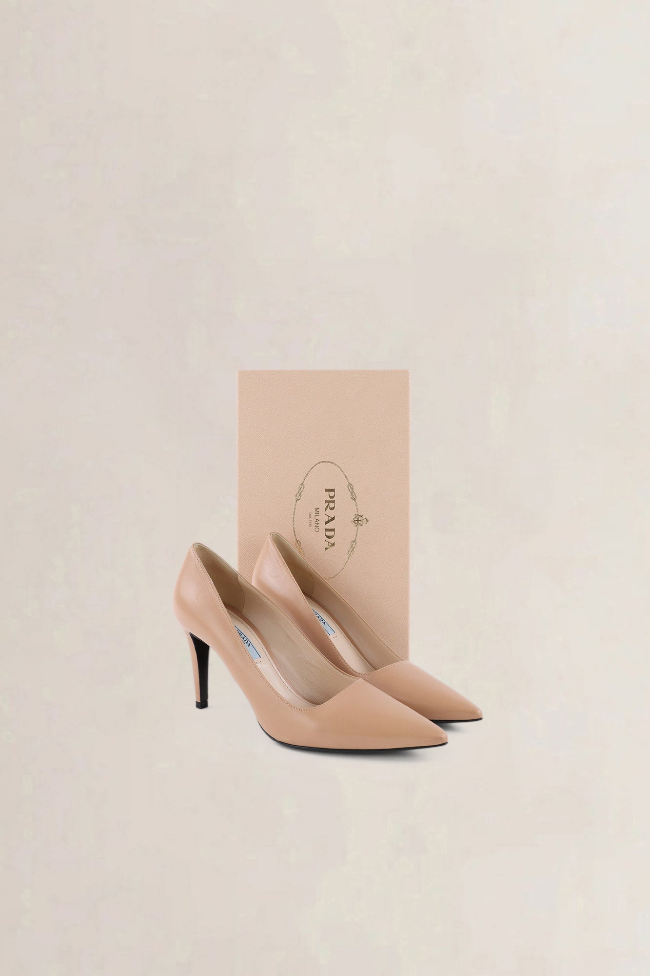 Prada Pink Saffiano Patent Pumps