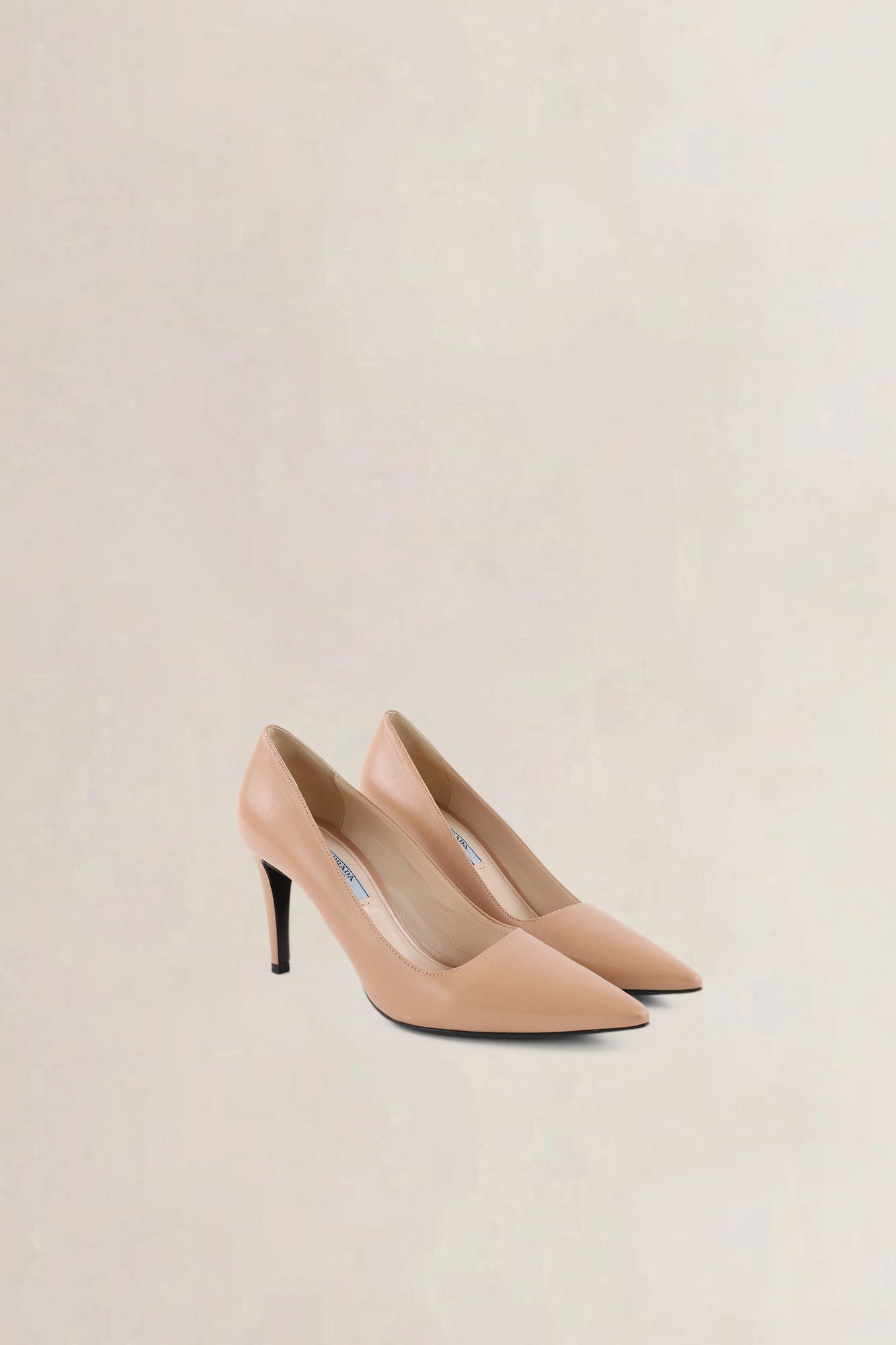 Prada Pink Saffiano Patent Pumps