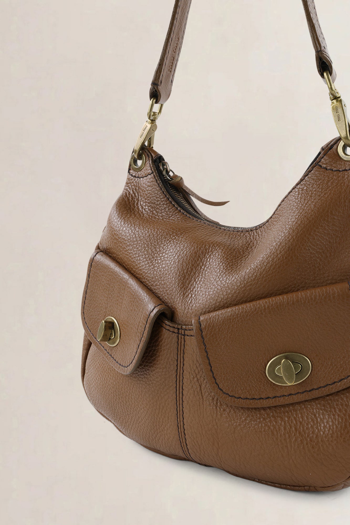 Miu Miu Brown Leather Shoulder Bag