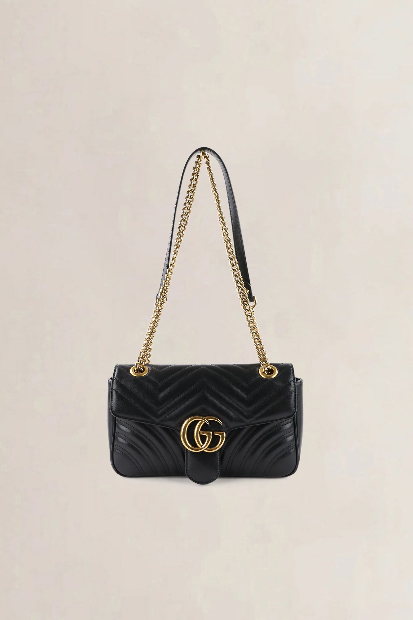 Gucci Black GG Marmont Medium Crossbody Bag
