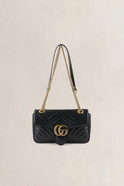 Gucci Black GG Marmont Medium Crossbody Bag