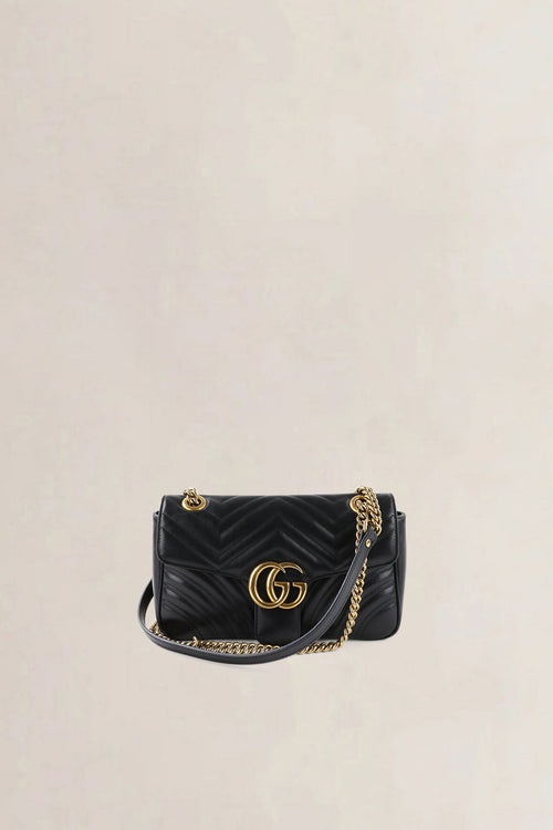 Gucci Black GG Marmont Medium Crossbody Bag