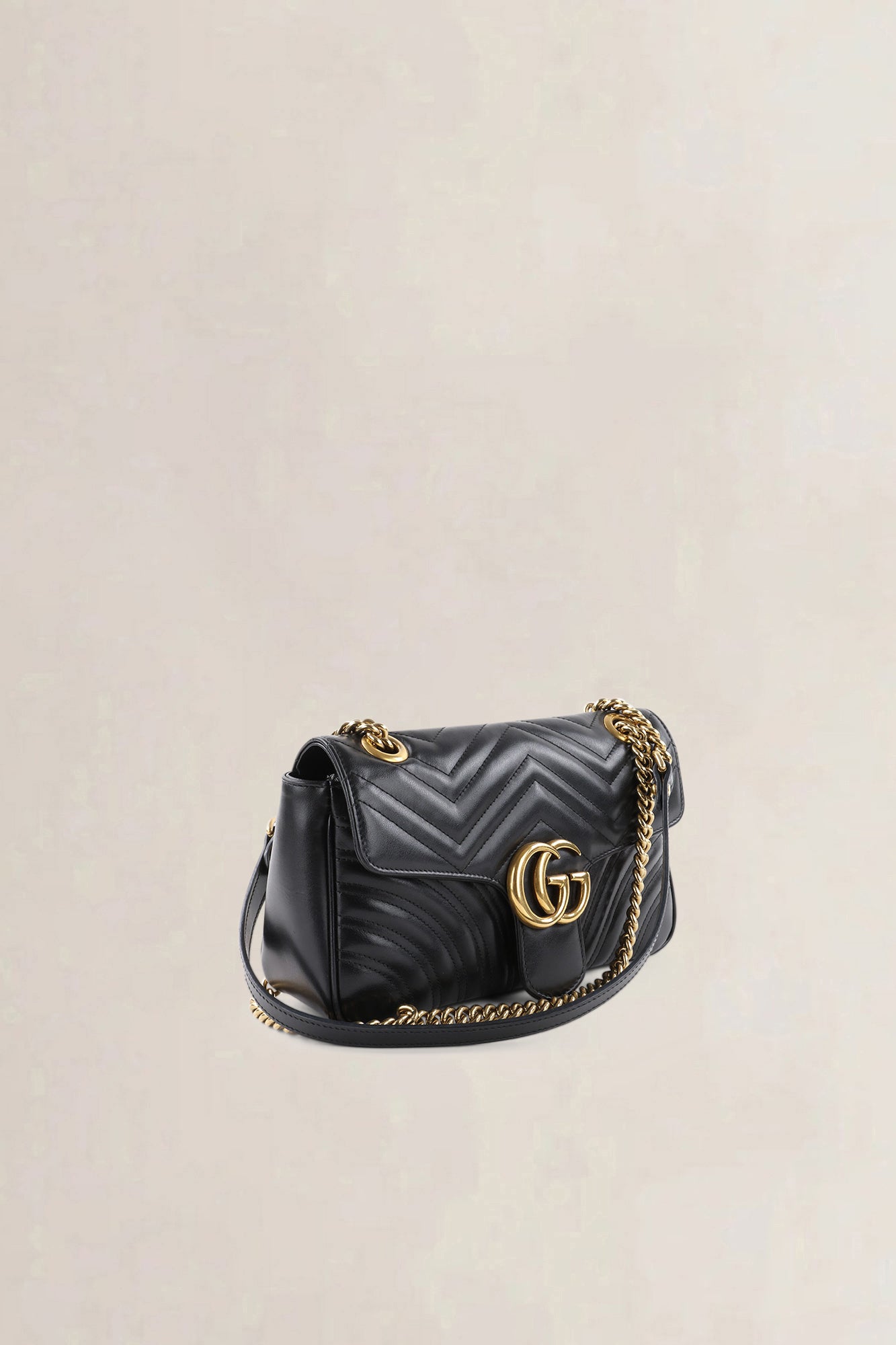 Gucci Black GG Marmont Medium Crossbody Bag