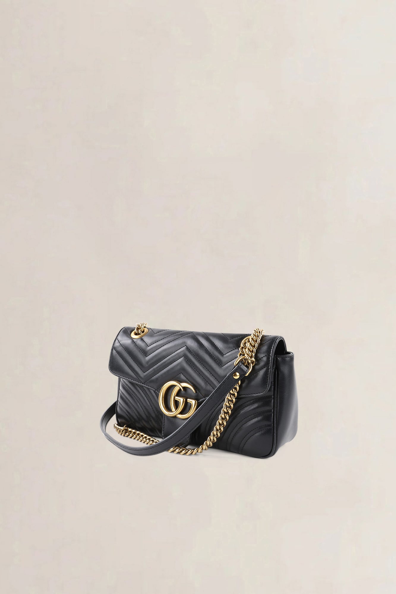 Gucci Black GG Marmont Medium Crossbody Bag