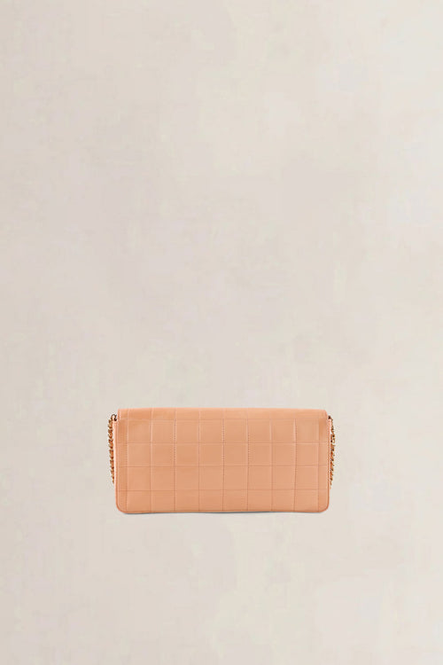 Chanel Pink Leather Square Quilt E/W Flap Bag