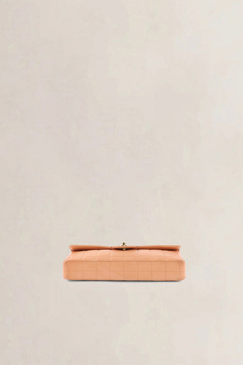 Chanel Pink Leather Square Quilt E/W Flap Bag