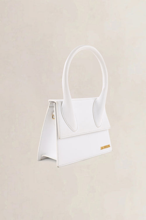 Jacquemus White Leather Le Chiquito Moyen Crossbody Bag