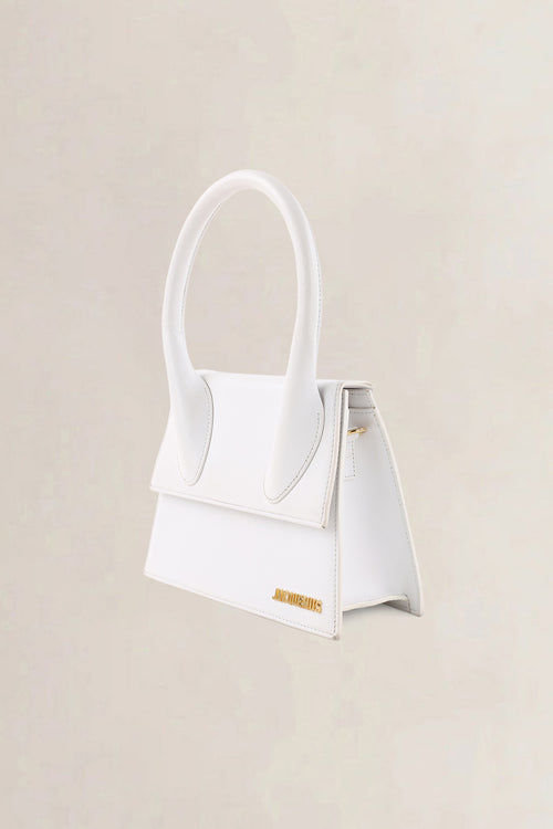 Jacquemus White Leather Le Chiquito Moyen Crossbody Bag