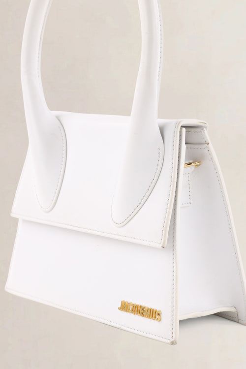 Jacquemus White Leather Le Chiquito Moyen Crossbody Bag