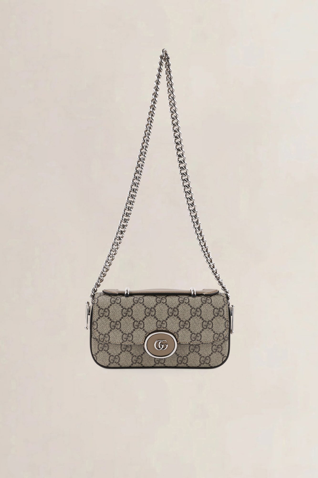 Gucci Beige & Ebony GG Supreme Senna Petite Shoulder Bag