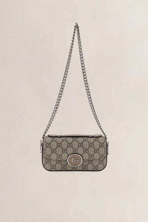 Gucci Beige & Ebony GG Supreme Senna Petite Shoulder Bag