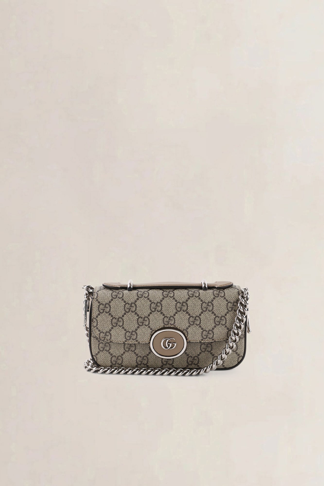 Gucci Beige & Ebony GG Supreme Senna Petite Shoulder Bag