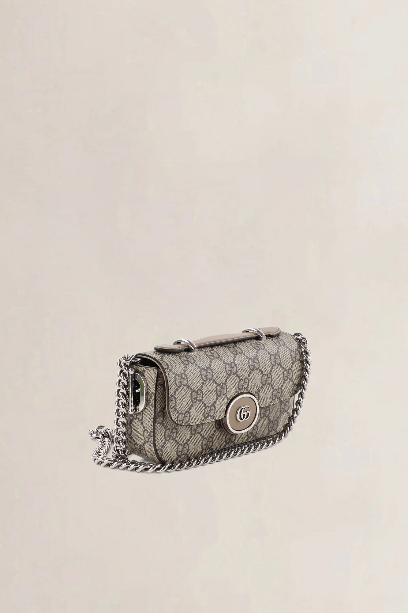 Gucci Beige & Ebony GG Supreme Senna Petite Shoulder Bag