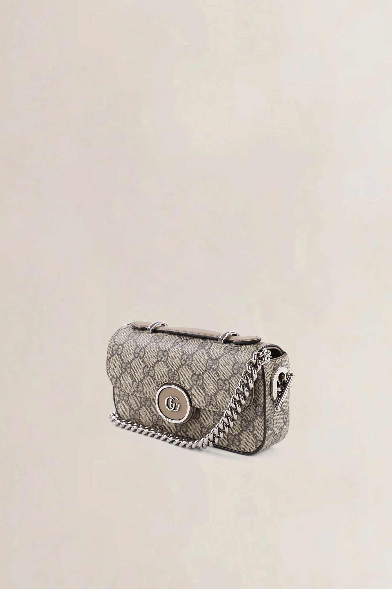 Gucci Beige & Ebony GG Supreme Senna Petite Shoulder Bag