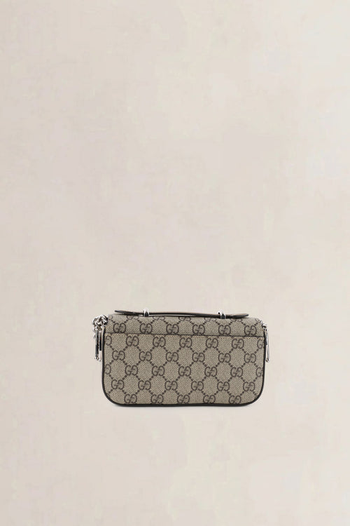 Gucci Beige & Ebony GG Supreme Senna Petite Shoulder Bag